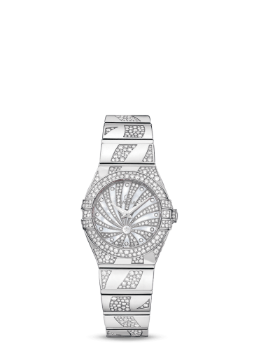 Omega Constellation Quartz 24 Polished White Gold / Snow Supernova / Bracelet